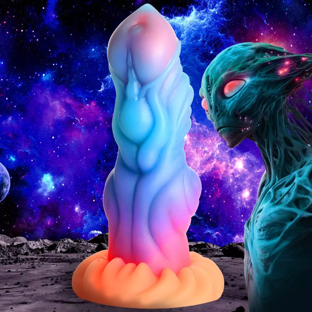 Creature Cocks Alien Invader Glow-In-The-Dark Silicone Dildo
